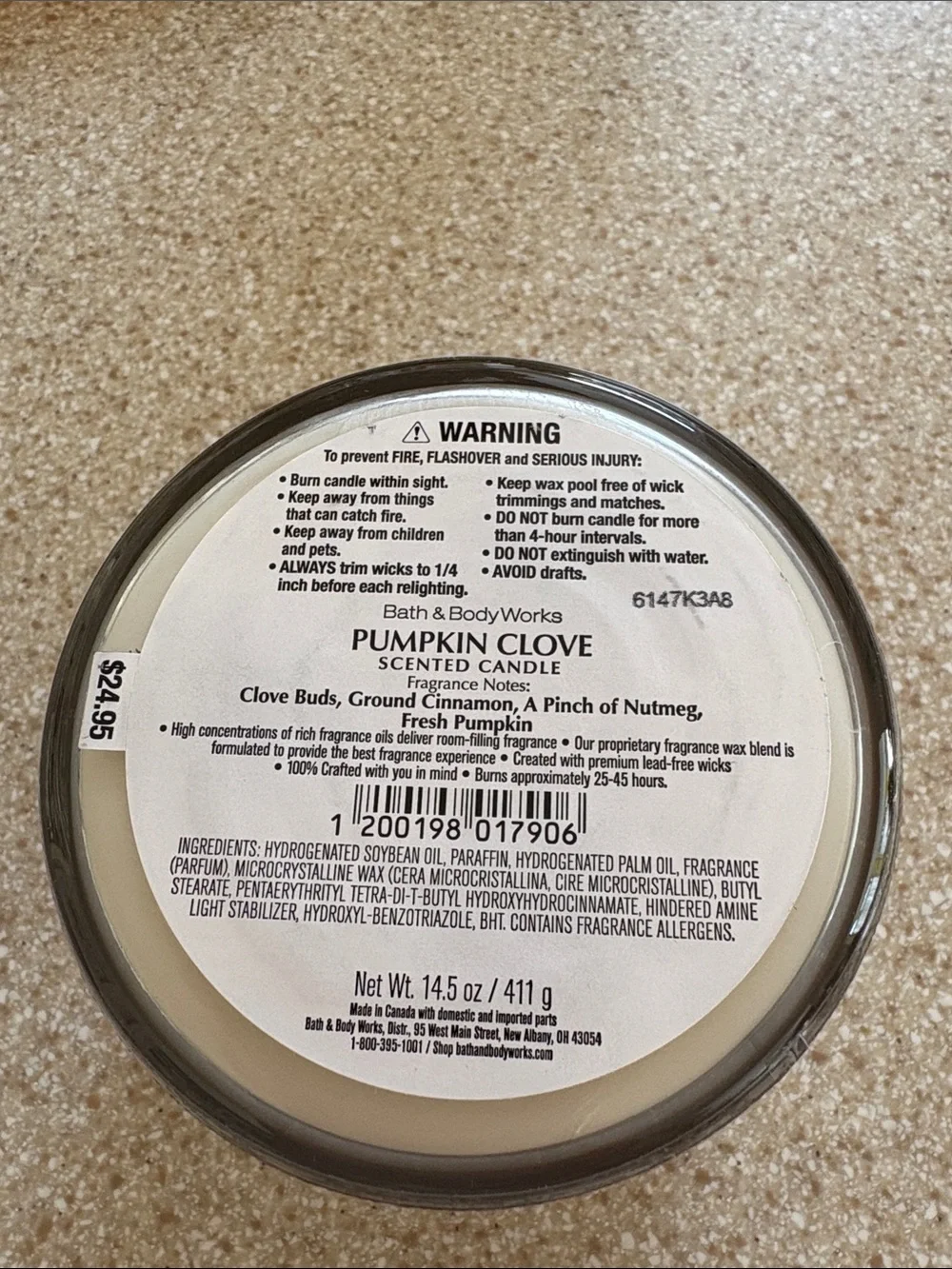 Bath & Body Works Pumpkin Clove Soy Wax Candle
